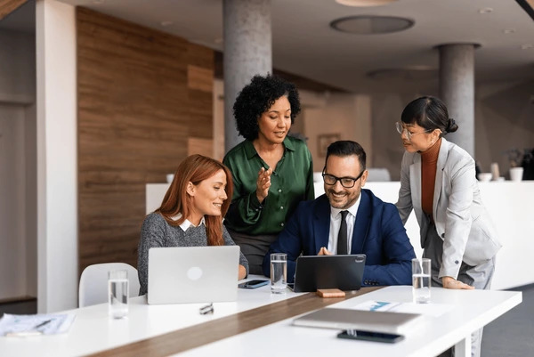 Professional accounting team at work